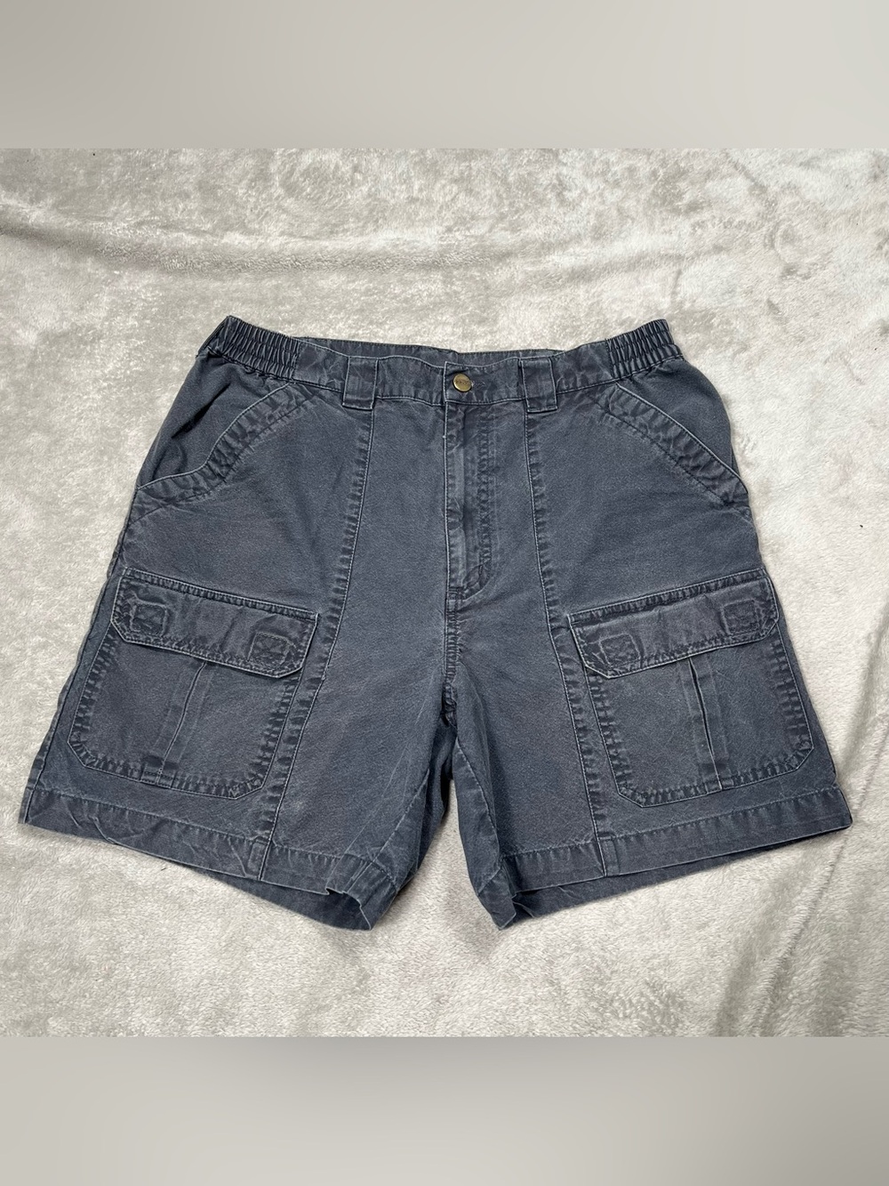 Vintage LL Bean Stand Up Style Shorts Mens 32 Gray Cargo Hiking Normcore Stretch